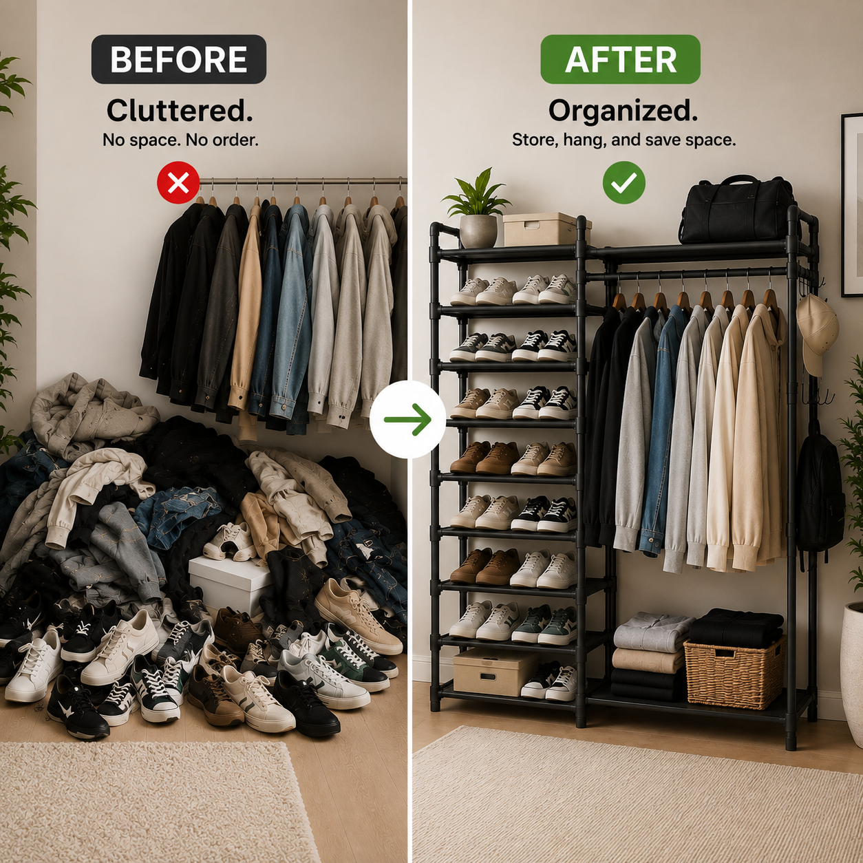 Organized shoe storage